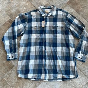 New With Tags Mens Button Up Flannel 2XLT